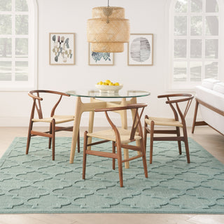 Nourison Easy Care NES01 Aqua Teal Area Rug 