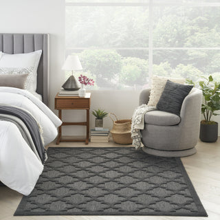 Nourison Easy Care NES01 Charcoal Black Area Rug 