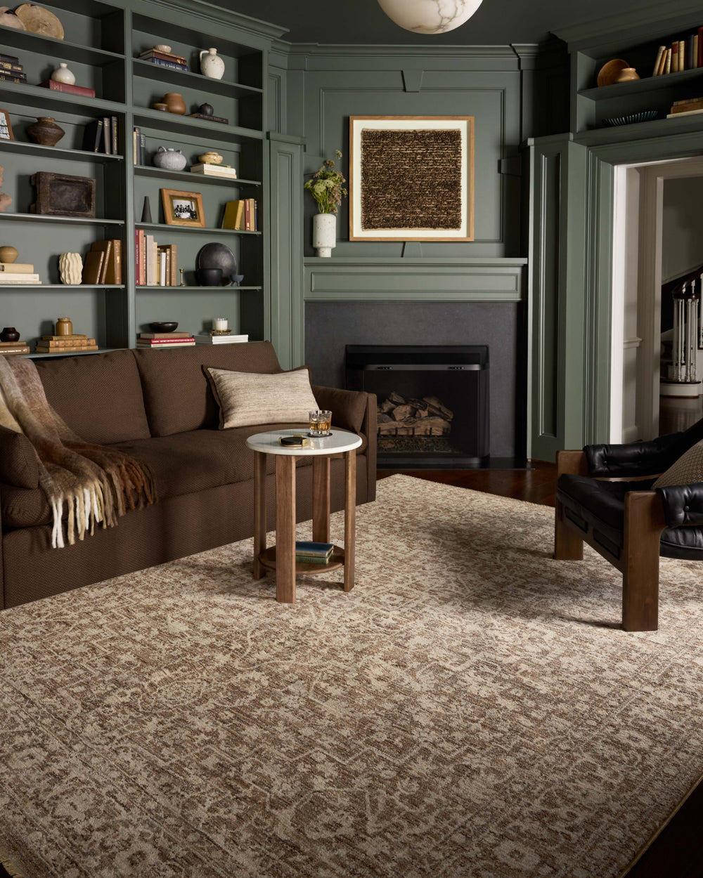 Loloi II Newman NEW-02 Dark Taupe / Natural Area Rug Lifestyle Image Feature