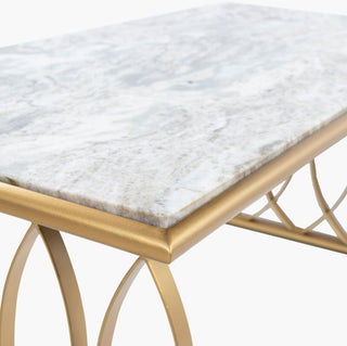 Surya Nishka NHA-100 White / Gold Furniture Corner Shot