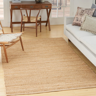 Nourison Natural Jute NJT01 Bleached Area Rug Corner Image
