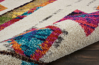 Nourison Nomad NMD02 Ivory Multicolor Area Rug Corner Image