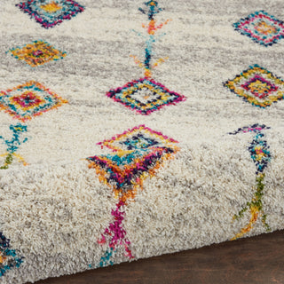 Nourison Nomad NMD04 Cream Grey Area Rug Corner Image
