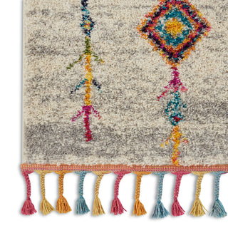 Nourison Nomad NMD04 Cream Grey Area Rug Texture Image