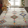 Nourison Nomad NMD04 Cream Grey Area Rug Corner Image