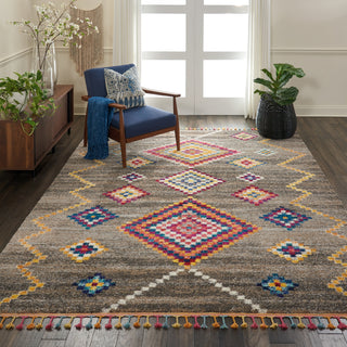 Nourison Nomad NMD05 Grey Area Rug Corner Image