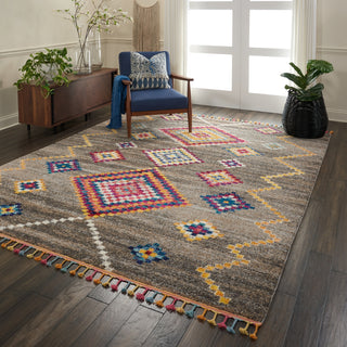 Nourison Nomad NMD05 Grey Area Rug Room Image Feature
