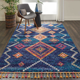 Nourison Nomad NMD05 Navy Area Rug Corner Image