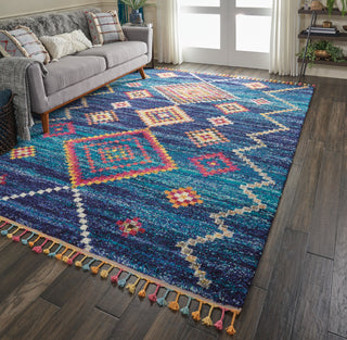 Nourison Nomad NMD05 Navy Area Rug Room Image Feature