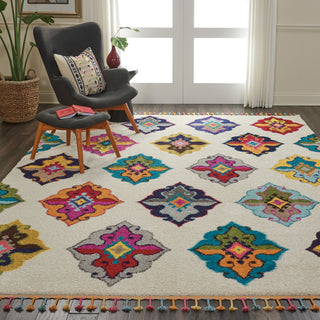 Nourison Nomad NMD06 Ivory Multicolor Area Rug Corner Image