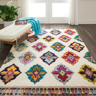 Nourison Nomad NMD06 Ivory Multicolor Area Rug Corner Image