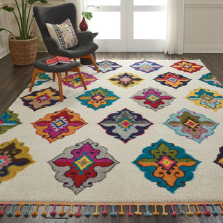 Nourison Nomad NMD06 Ivory Multicolor Area Rug Corner Image