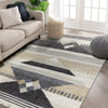 LR Home Nimroz 81984 Tan/Black/Blue/Gray/White Area Rug Lifestyle Image
