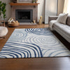 Dalyn Neo NO10 Blue Machine Washable Area Rug Lifestyle Image Feature