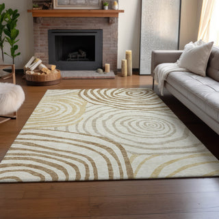 Dalyn Neo NO10 Gold Machine Washable Area Rug Lifestyle Image Feature