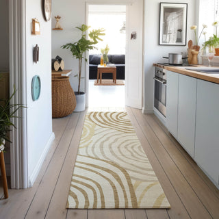 Dalyn Neo NO10 Gold Machine Washable Area Rug Runner Lifestyle Image Feature