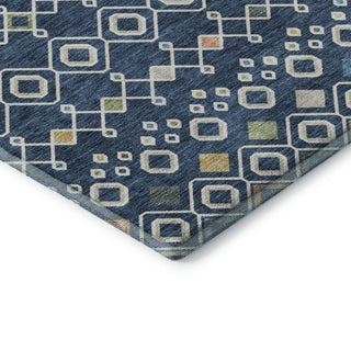 Dalyn Neo NO12 Navy Machine Washable Area Rug Corner Image
