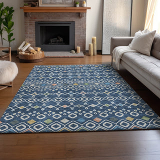 Dalyn Neo NO12 Navy Machine Washable Area Rug Lifestyle Image Feature