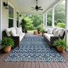 Dalyn Neo NO12 Navy Machine Washable Area Rug Outdoor Lifestyle Image Feature