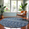 Dalyn Neo NO12 Navy Machine Washable Area Rug Round Lifestyle Image Feature
