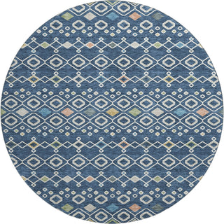 Dalyn Neo NO12 Navy Machine Washable Area Rug Round Main Image