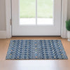 Dalyn Neo NO12 Navy Machine Washable Area Rug Scatter Lifestyle Image Feature