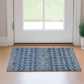 Dalyn Neo NO12 Navy Machine Washable Area Rug Scatter Lifestyle Image Feature