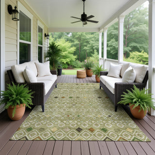 Dalyn Neo NO12 Sage Machine Washable Area Rug Outdoor Lifestyle Image Feature