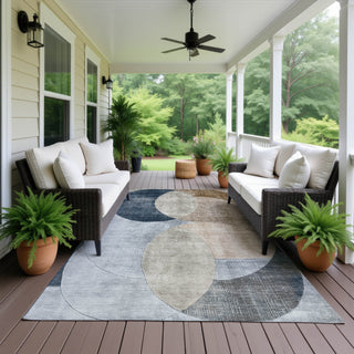 Dalyn Neo NO13 Sky Machine Washable Area Rug Outdoor Lifestyle Image Feature