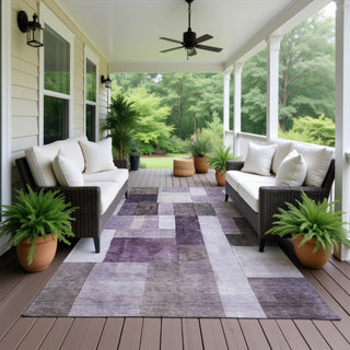 Dalyn Neo NO15 Eggplant Machine Washable Area Rug Outdoor Lifestyle Image Feature