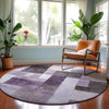 Dalyn Neo NO15 Eggplant Machine Washable Area Rug Round Lifestyle Image Feature