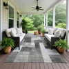 Dalyn Neo NO15 Pewter Machine Washable Area Rug Outdoor Lifestyle Image Feature