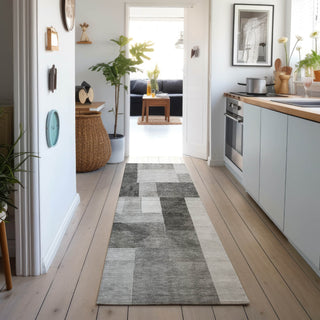 Dalyn Neo NO15 Pewter Machine Washable Area Rug Runner Lifestyle Image Feature