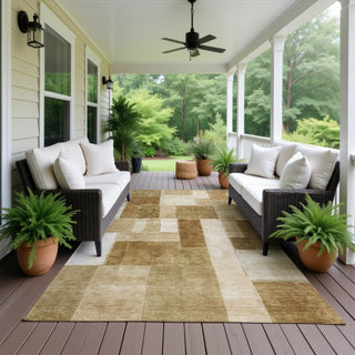 Dalyn Neo NO15 Terracotta Machine Washable Area Rug Outdoor Lifestyle Image Feature