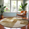 Dalyn Neo NO15 Terracotta Machine Washable Area Rug Round Lifestyle Image Feature