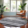 Dalyn Neo NO16 Charcoal Machine Washable Area Rug Round Lifestyle Image Feature