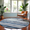 Dalyn Neo NO16 Denim Machine Washable Area Rug Round Lifestyle Image Feature