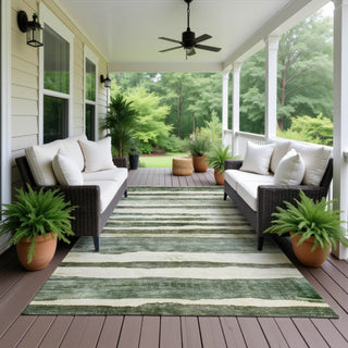 Dalyn Neo NO16 Sage Machine Washable Area Rug Outdoor Lifestyle Image Feature