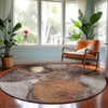 Dalyn Neo NO2 Coffee Machine Washable Area Rug Round Lifestyle Image Feature