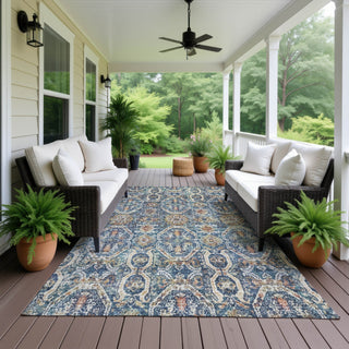Dalyn Neo NO6 Denim Machine Washable Area Rug Outdoor Lifestyle Image Feature