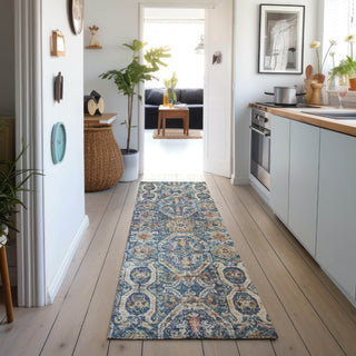 Dalyn Neo NO6 Denim Machine Washable Area Rug Runner Lifestyle Image Feature