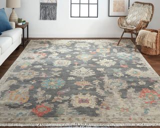 Havila Fine Rugs Neri H1894 Charcoal/Multi Area Rug Lifestyle Image Feature