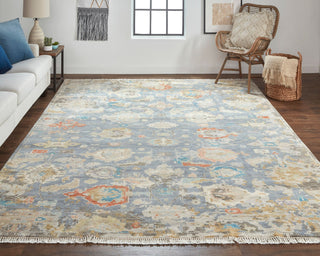 Havila Fine Rugs Neri H1895 Gray/Multi Area Rug Lifestyle Image Feature