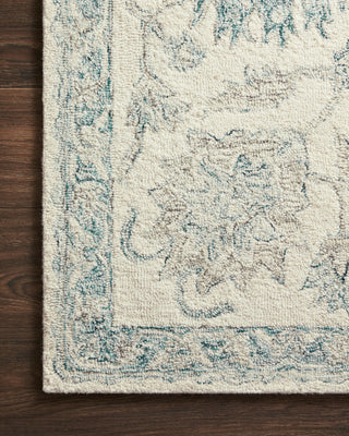 Loloi Norabel NOR-04 Ivory/Blue Area Rug Corner Image