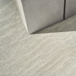 Ck079 Notes NOT01 Ivory Silver Area Rug by Calvin Klein Corner Image