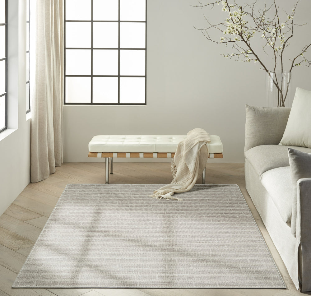 Ck079 Notes NOT04 Ivory Grey Area Rug by Calvin Klein Room Image Feature
