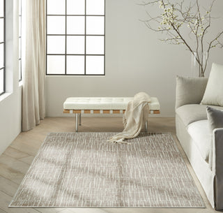 Ck079 Notes NOT05 Ivory Grey Area Rug by Calvin Klein Room Image Feature