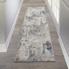 Nourison Royal Terrace KI42 White Blue Area Rug by Kathy Ireland Room Image Feature