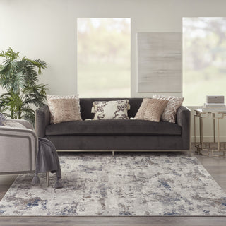 Nourison Royal Terrace KI42 White Blue Area Rug by Kathy Ireland Room Image Feature