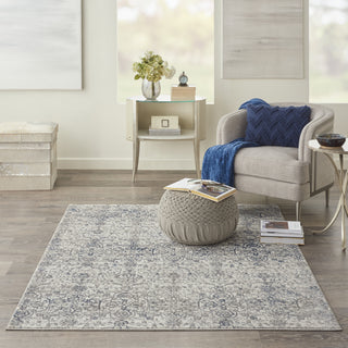 Nourison Royal Terrace KI43 Beige Blue Area Rug by Kathy Ireland Room Image Feature